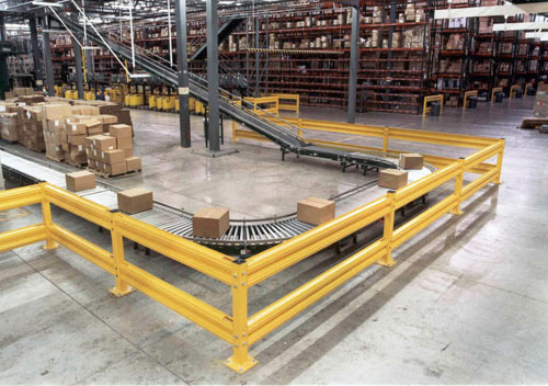 Safety guardrail for warehouse protection