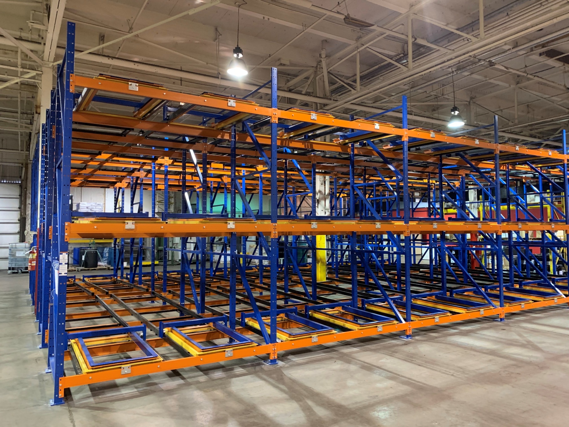 Pushback racking system installation in Cincinnati warehouse