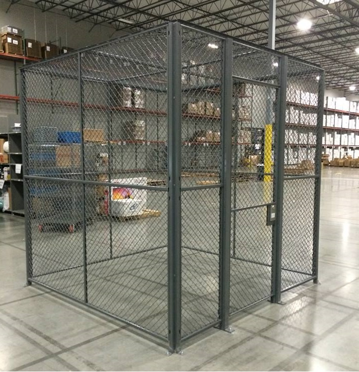 Large wire partition enclosure in Tampa warehouse